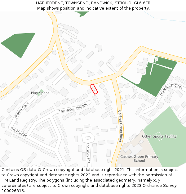 HATHERDENE, TOWNSEND, RANDWICK, STROUD, GL6 6ER: Location map and indicative extent of plot