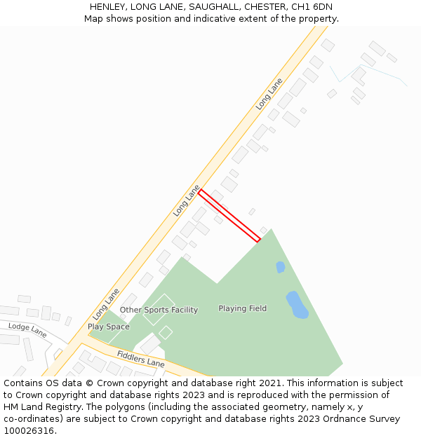 HENLEY, LONG LANE, SAUGHALL, CHESTER, CH1 6DN: Location map and indicative extent of plot