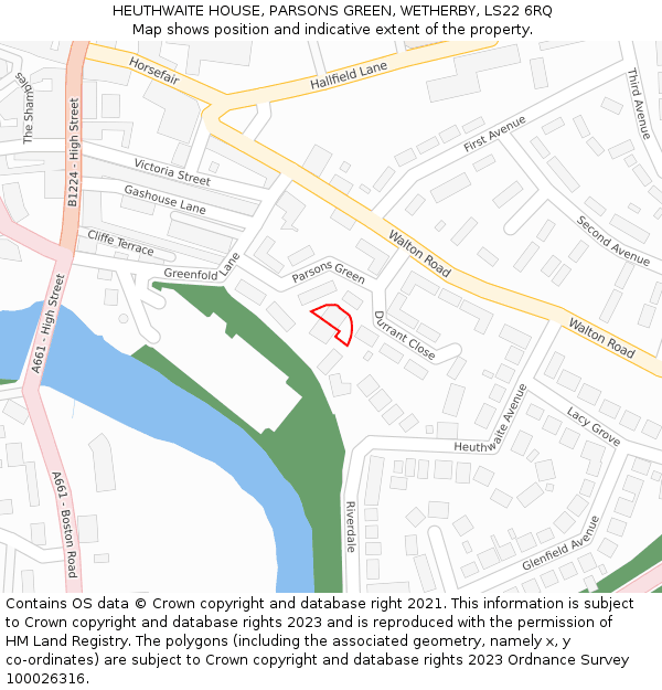 HEUTHWAITE HOUSE, PARSONS GREEN, WETHERBY, LS22 6RQ: Location map and indicative extent of plot