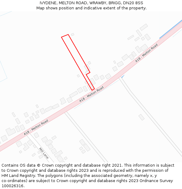 IVYDENE, MELTON ROAD, WRAWBY, BRIGG, DN20 8SS: Location map and indicative extent of plot