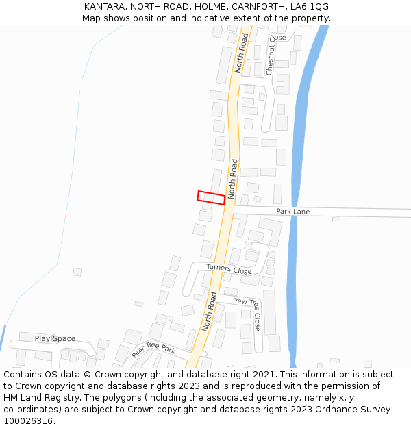 KANTARA, NORTH ROAD, HOLME, CARNFORTH, LA6 1QG: Location map and indicative extent of plot