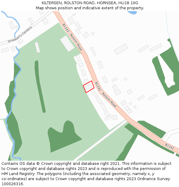 KILTERSEN, ROLSTON ROAD, HORNSEA, HU18 1XG: Location map and indicative extent of plot