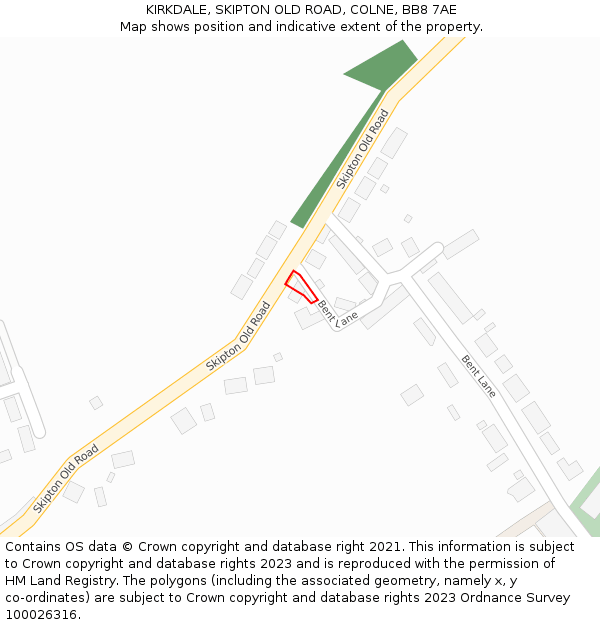 KIRKDALE, SKIPTON OLD ROAD, COLNE, BB8 7AE: Location map and indicative extent of plot