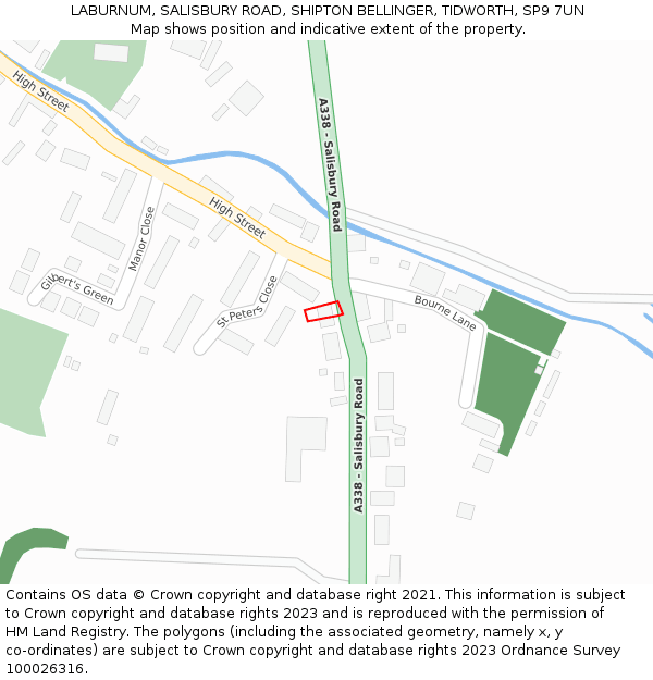 LABURNUM, SALISBURY ROAD, SHIPTON BELLINGER, TIDWORTH, SP9 7UN: Location map and indicative extent of plot