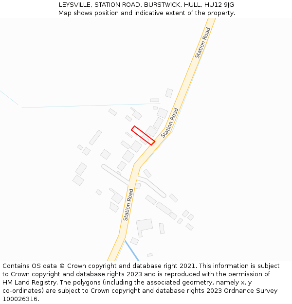 LEYSVILLE, STATION ROAD, BURSTWICK, HULL, HU12 9JG: Location map and indicative extent of plot