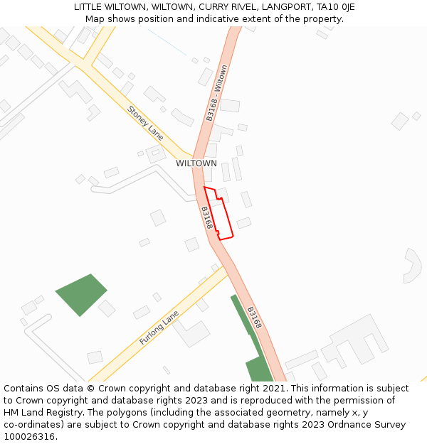 LITTLE WILTOWN, WILTOWN, CURRY RIVEL, LANGPORT, TA10 0JE: Location map and indicative extent of plot