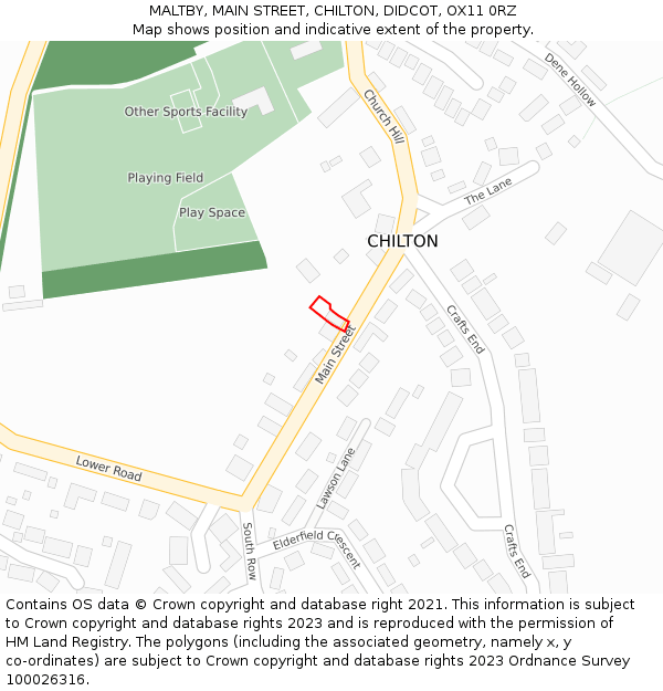 MALTBY, MAIN STREET, CHILTON, DIDCOT, OX11 0RZ: Location map and indicative extent of plot