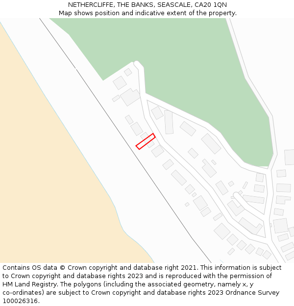 NETHERCLIFFE, THE BANKS, SEASCALE, CA20 1QN: Location map and indicative extent of plot