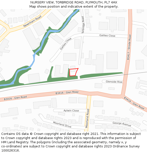 NURSERY VIEW, TORBRIDGE ROAD, PLYMOUTH, PL7 4AX: Location map and indicative extent of plot