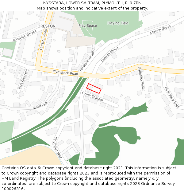 NYSSTARA, LOWER SALTRAM, PLYMOUTH, PL9 7PN: Location map and indicative extent of plot