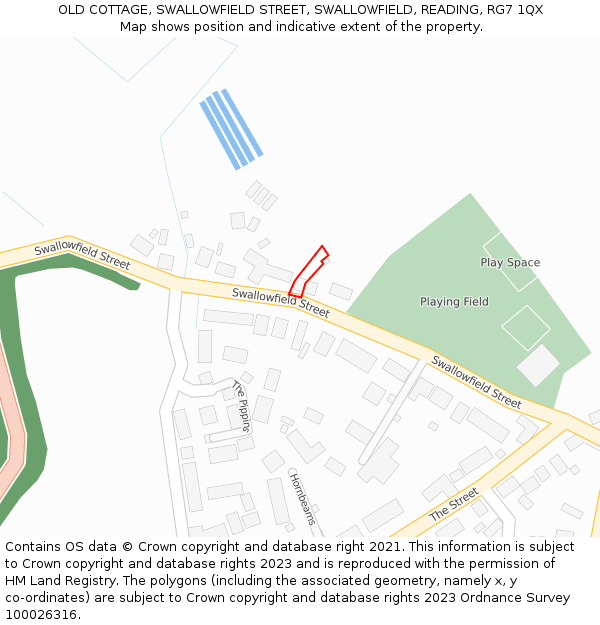 OLD COTTAGE, SWALLOWFIELD STREET, SWALLOWFIELD, READING, RG7 1QX: Location map and indicative extent of plot