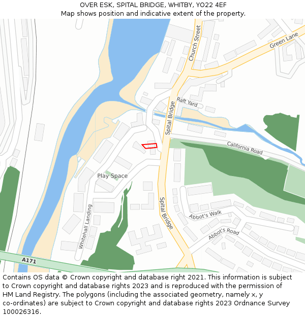 OVER ESK, SPITAL BRIDGE, WHITBY, YO22 4EF: Location map and indicative extent of plot