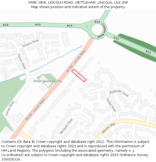 PARK VIEW, LINCOLN ROAD, NETTLEHAM, LINCOLN, LN2 2NF: Location map and indicative extent of plot