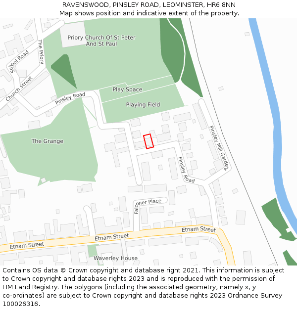 RAVENSWOOD, PINSLEY ROAD, LEOMINSTER, HR6 8NN: Location map and indicative extent of plot