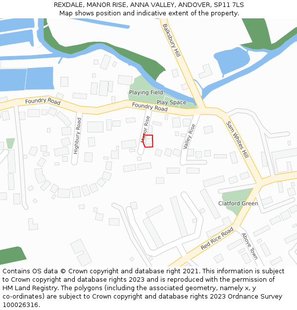 REXDALE, MANOR RISE, ANNA VALLEY, ANDOVER, SP11 7LS: Location map and indicative extent of plot