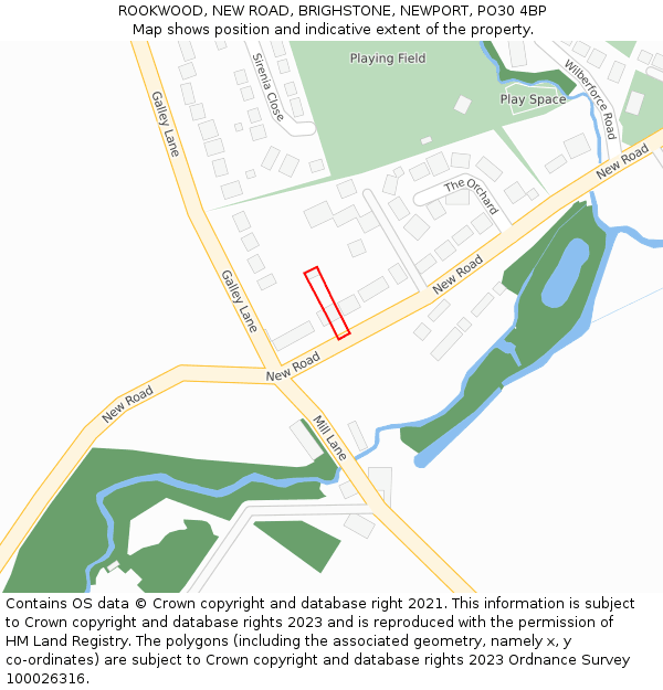 ROOKWOOD, NEW ROAD, BRIGHSTONE, NEWPORT, PO30 4BP: Location map and indicative extent of plot