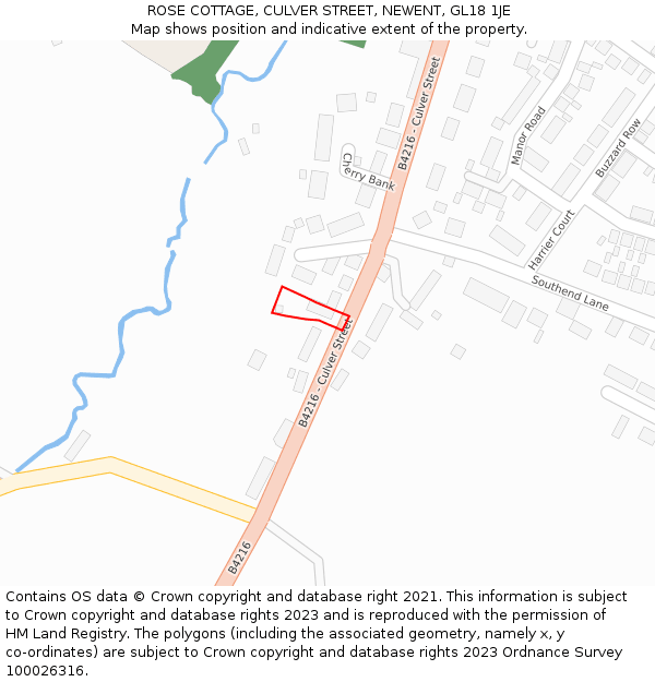 ROSE COTTAGE, CULVER STREET, NEWENT, GL18 1JE: Location map and indicative extent of plot