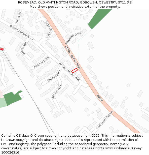 ROSEMEAD, OLD WHITTINGTON ROAD, GOBOWEN, OSWESTRY, SY11 3JE: Location map and indicative extent of plot