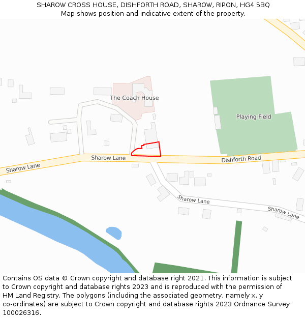 SHAROW CROSS HOUSE, DISHFORTH ROAD, SHAROW, RIPON, HG4 5BQ: Location map and indicative extent of plot