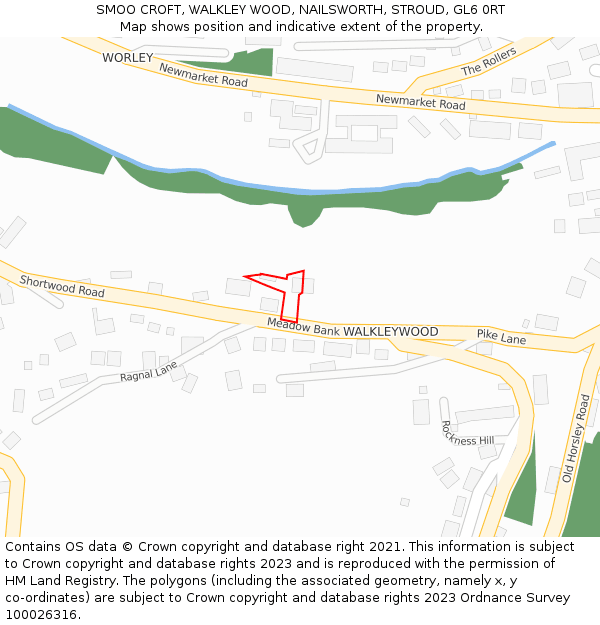 SMOO CROFT, WALKLEY WOOD, NAILSWORTH, STROUD, GL6 0RT: Location map and indicative extent of plot