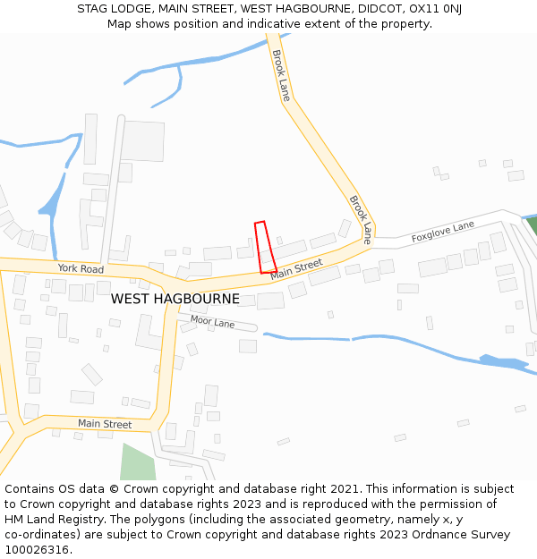 STAG LODGE, MAIN STREET, WEST HAGBOURNE, DIDCOT, OX11 0NJ: Location map and indicative extent of plot