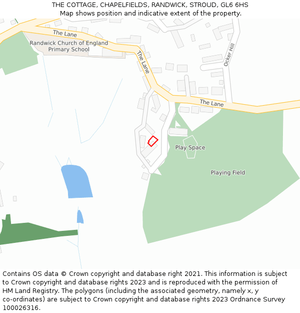 THE COTTAGE, CHAPELFIELDS, RANDWICK, STROUD, GL6 6HS: Location map and indicative extent of plot