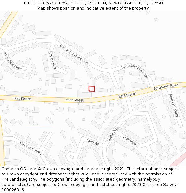 THE COURTYARD, EAST STREET, IPPLEPEN, NEWTON ABBOT, TQ12 5SU: Location map and indicative extent of plot