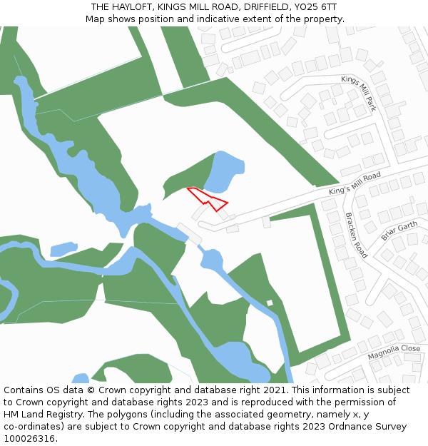 THE HAYLOFT, KINGS MILL ROAD, DRIFFIELD, YO25 6TT: Location map and indicative extent of plot