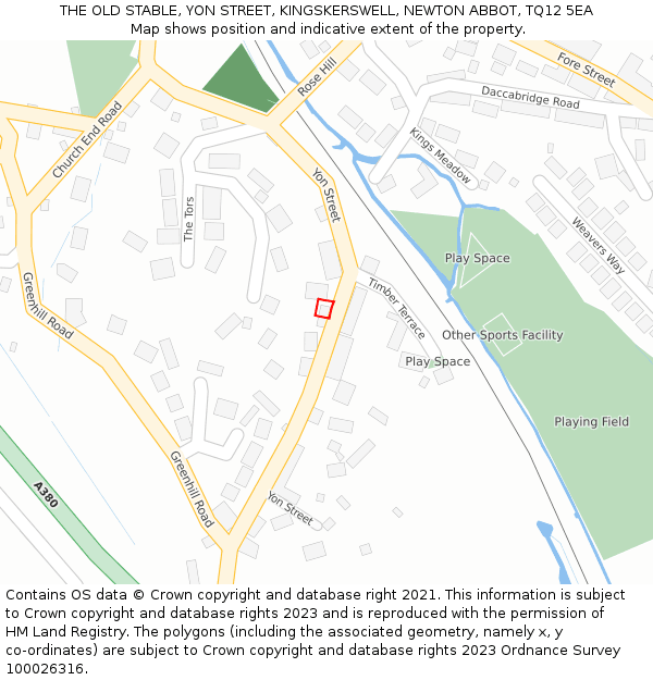 THE OLD STABLE, YON STREET, KINGSKERSWELL, NEWTON ABBOT, TQ12 5EA: Location map and indicative extent of plot