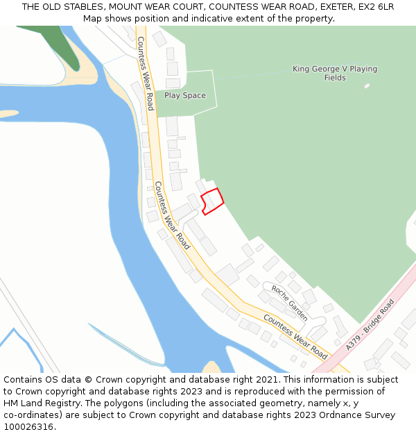 THE OLD STABLES, MOUNT WEAR COURT, COUNTESS WEAR ROAD, EXETER, EX2 6LR: Location map and indicative extent of plot