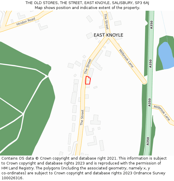 THE OLD STORES, THE STREET, EAST KNOYLE, SALISBURY, SP3 6AJ: Location map and indicative extent of plot