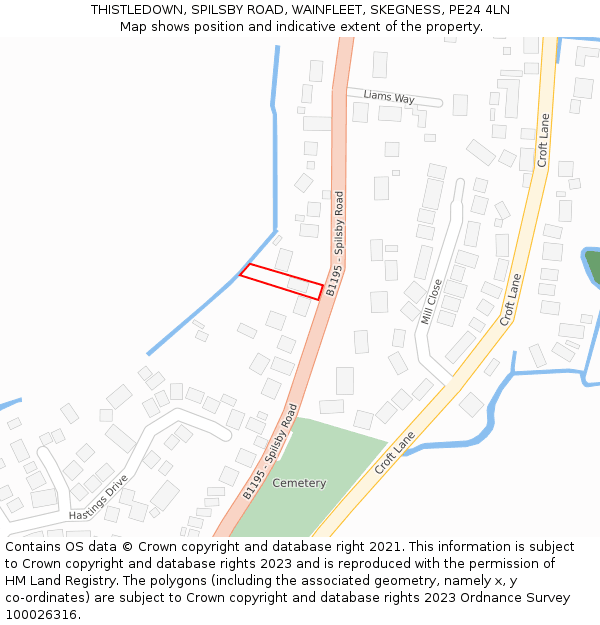 THISTLEDOWN, SPILSBY ROAD, WAINFLEET, SKEGNESS, PE24 4LN: Location map and indicative extent of plot