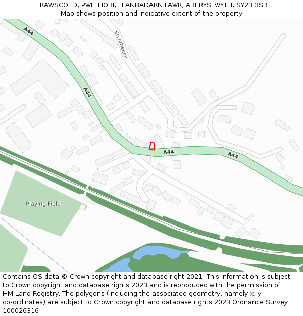 TRAWSCOED, PWLLHOBI, LLANBADARN FAWR, ABERYSTWYTH, SY23 3SR: Location map and indicative extent of plot