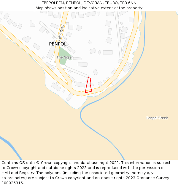 TREPOLPEN, PENPOL, DEVORAN, TRURO, TR3 6NN: Location map and indicative extent of plot