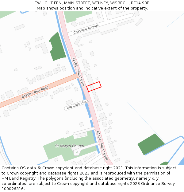 TWILIGHT FEN, MAIN STREET, WELNEY, WISBECH, PE14 9RB: Location map and indicative extent of plot