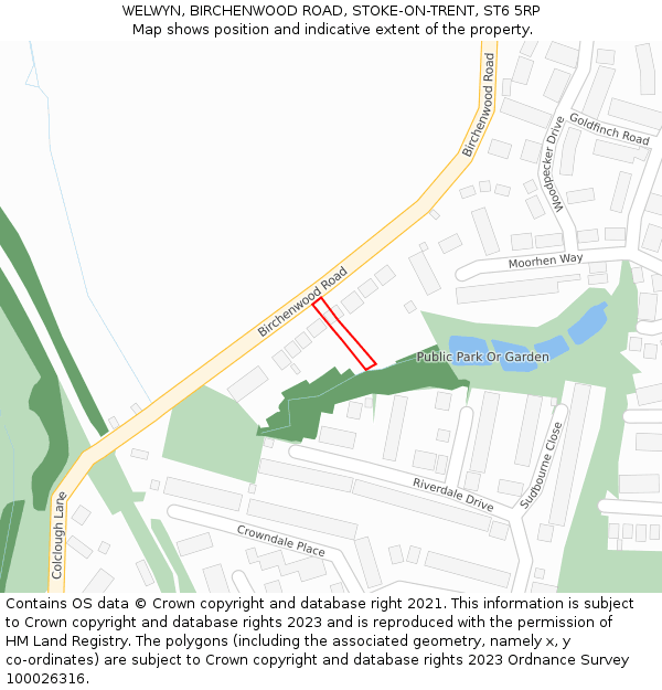 WELWYN, BIRCHENWOOD ROAD, STOKE-ON-TRENT, ST6 5RP: Location map and indicative extent of plot