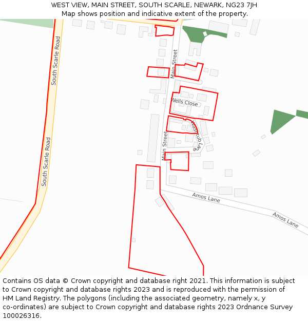 WEST VIEW, MAIN STREET, SOUTH SCARLE, NEWARK, NG23 7JH: Location map and indicative extent of plot