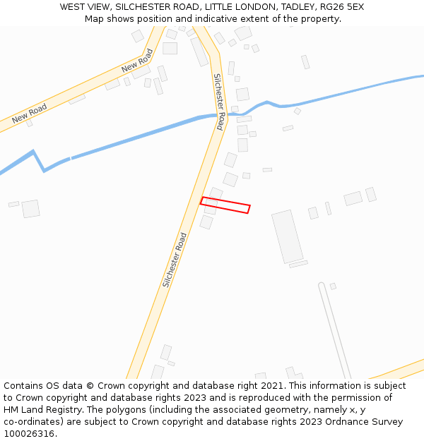 WEST VIEW, SILCHESTER ROAD, LITTLE LONDON, TADLEY, RG26 5EX: Location map and indicative extent of plot