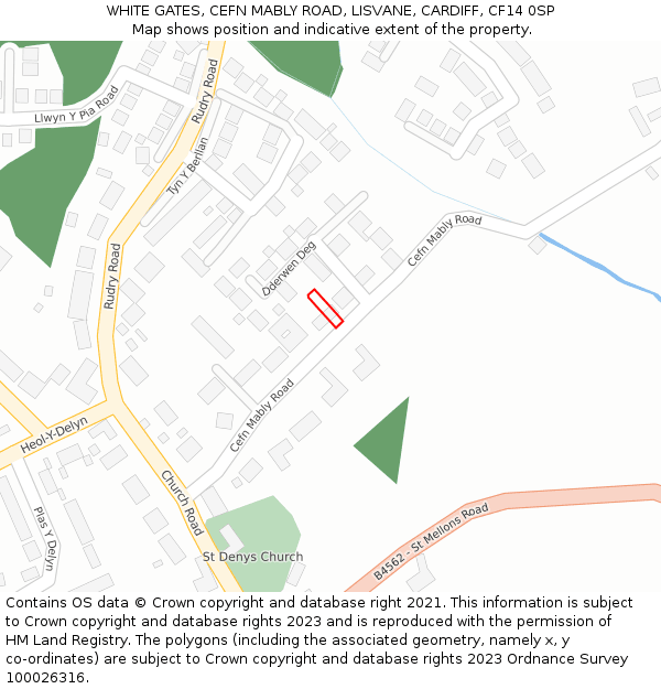 WHITE GATES, CEFN MABLY ROAD, LISVANE, CARDIFF, CF14 0SP: Location map and indicative extent of plot