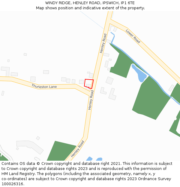 WINDY RIDGE, HENLEY ROAD, IPSWICH, IP1 6TE: Location map and indicative extent of plot