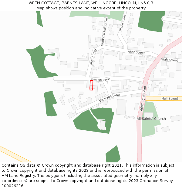 WREN COTTAGE, BARNES LANE, WELLINGORE, LINCOLN, LN5 0JB: Location map and indicative extent of plot