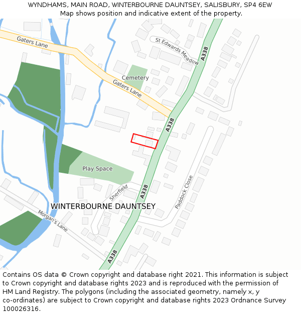 WYNDHAMS, MAIN ROAD, WINTERBOURNE DAUNTSEY, SALISBURY, SP4 6EW: Location map and indicative extent of plot