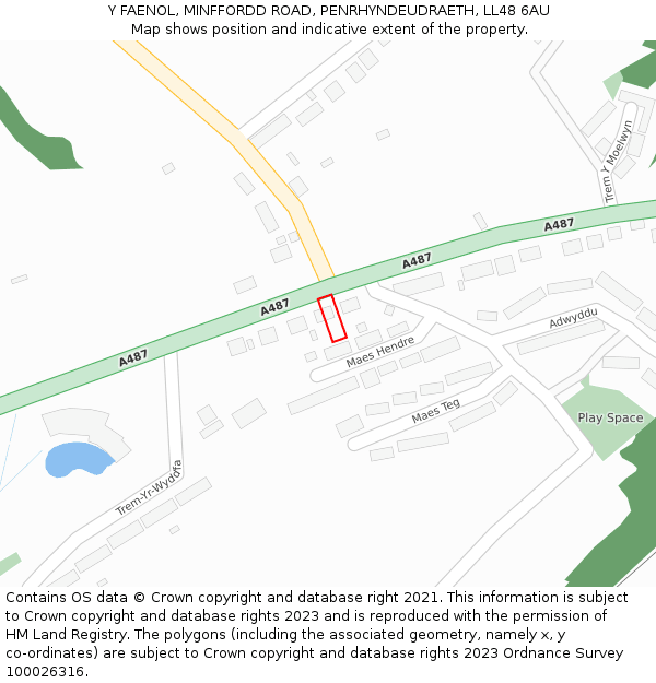 Y FAENOL, MINFFORDD ROAD, PENRHYNDEUDRAETH, LL48 6AU: Location map and indicative extent of plot