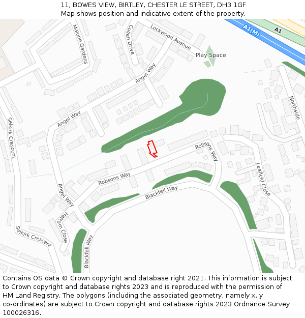 11, BOWES VIEW, BIRTLEY, CHESTER LE STREET, DH3 1GF: Location map and indicative extent of plot