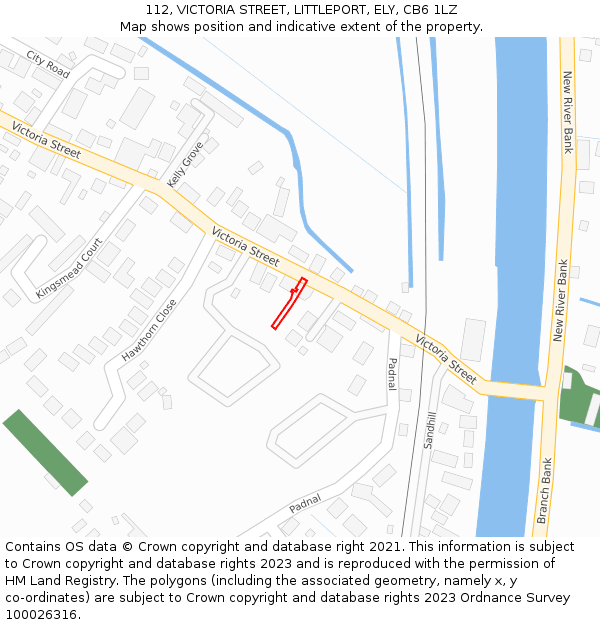 112, VICTORIA STREET, LITTLEPORT, ELY, CB6 1LZ: Location map and indicative extent of plot