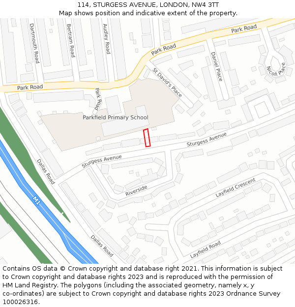 114, STURGESS AVENUE, LONDON, NW4 3TT: Location map and indicative extent of plot
