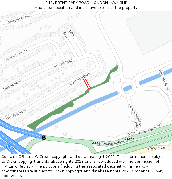 118, BRENT PARK ROAD, LONDON, NW4 3HP: Location map and indicative extent of plot