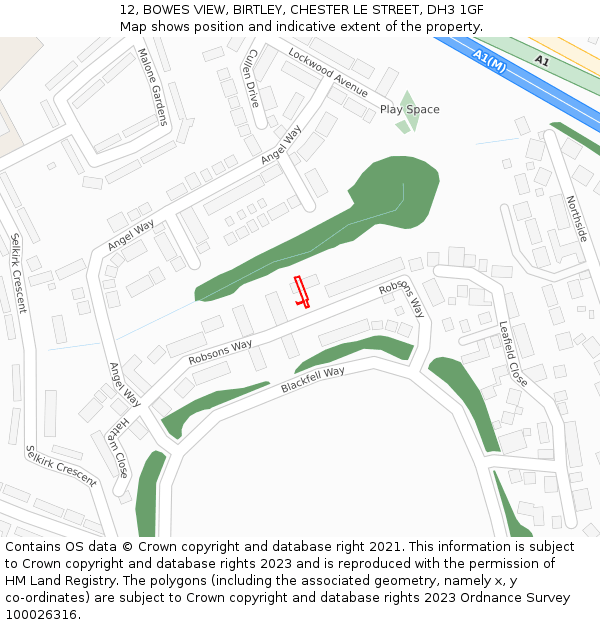 12, BOWES VIEW, BIRTLEY, CHESTER LE STREET, DH3 1GF: Location map and indicative extent of plot