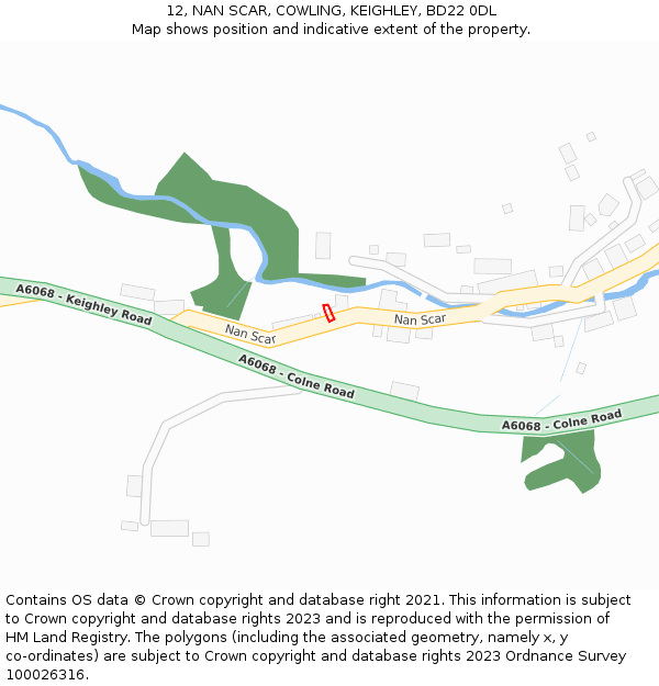 12, NAN SCAR, COWLING, KEIGHLEY, BD22 0DL: Location map and indicative extent of plot