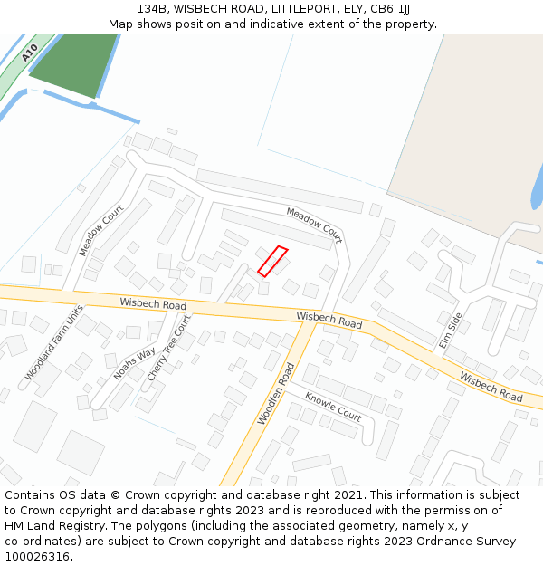 134B, WISBECH ROAD, LITTLEPORT, ELY, CB6 1JJ: Location map and indicative extent of plot